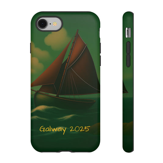 Personalize Galway Hooker Phone Case, Nautical Phone Cover, Tough Cases for Adventurers, Boating Accessories, Gift Sailboat