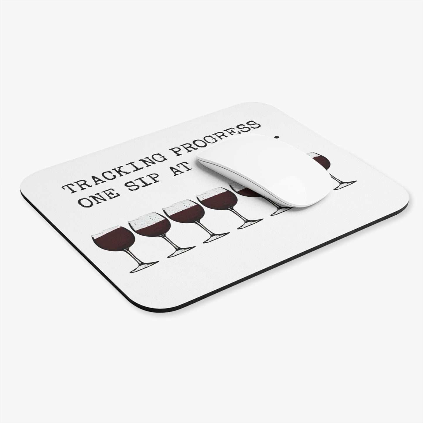 Rectangle Mouse Pad Wine Tracker - Track Your Progress One Sip at a Time