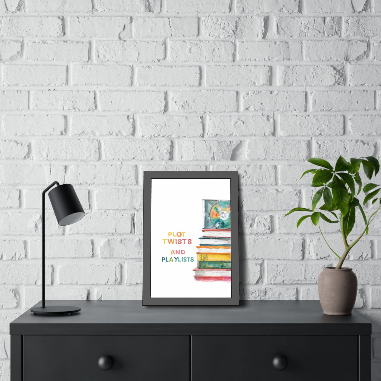 Literary Art Print, Book Lover Gift, Home Decor, Music Enthusiast Art, Playlists Wall Art, Cozy Reading Nook Decor