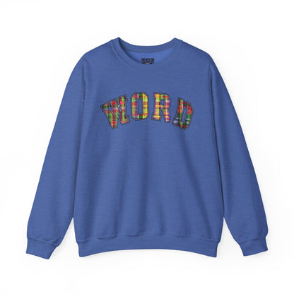 Colorful Word Sweatshirt, Cozy Graphic Pullover, Unisex Crewneck, Perfect for Casual Wear, Gift Idea for Friends, Back to School