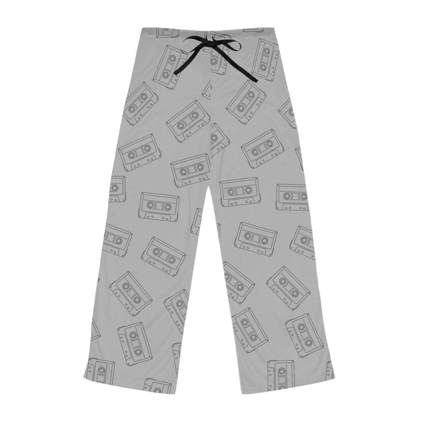 Grey Retro Cassette Women's Pajama Pants, Comfortable Sleepwear, Gift for Music Lovers, Vintage Style loungewear, Relaxation Essentials