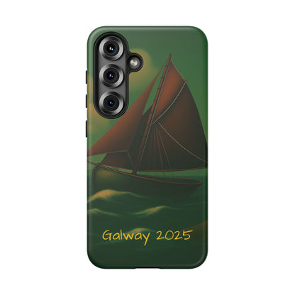 Personalize Galway Hooker Phone Case, Nautical Phone Cover, Tough Cases for Adventurers, Boating Accessories, Gift Sailboat