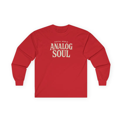 Personalize Digital World Analog Soul Long Sleeve Tee with Birth Year or Name Unisex Ultra Cotton Long Sleeve Tee