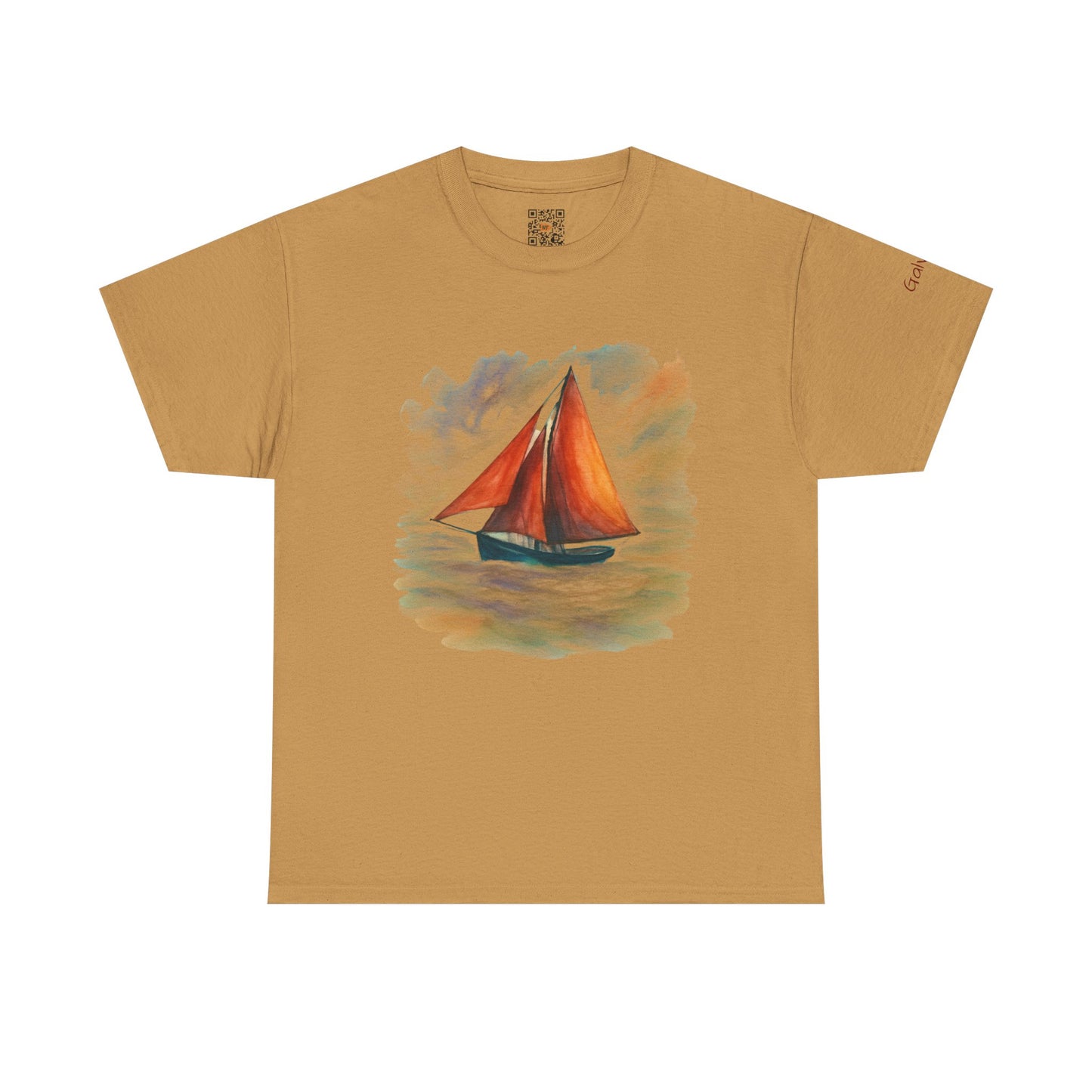 Galway Hooker, Painted Skies, Unisex Heavy Cotton Tee, Nautical Shirt, Ocean Lover Gift, Boating Apparel, Galway Bay Tee, Summer Fashion