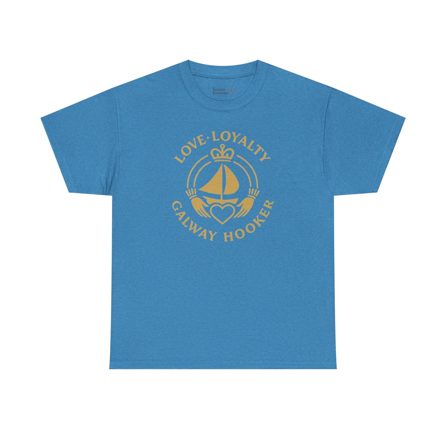 Unisex Heavy Cotton Tee Love and Loyalty, Ocean Lover Gift, Boating Apparel, Galway Hooker Tee, Ireland