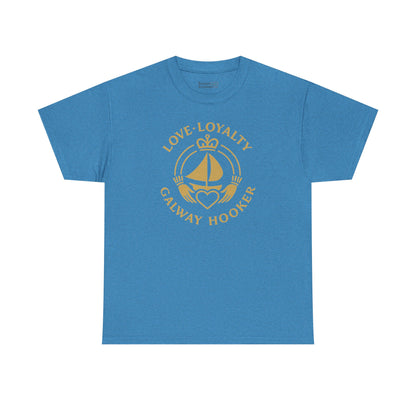 Unisex Heavy Cotton Tee Love and Loyalty, Ocean Lover Gift, Boating Apparel, Galway Hooker Tee, Ireland
