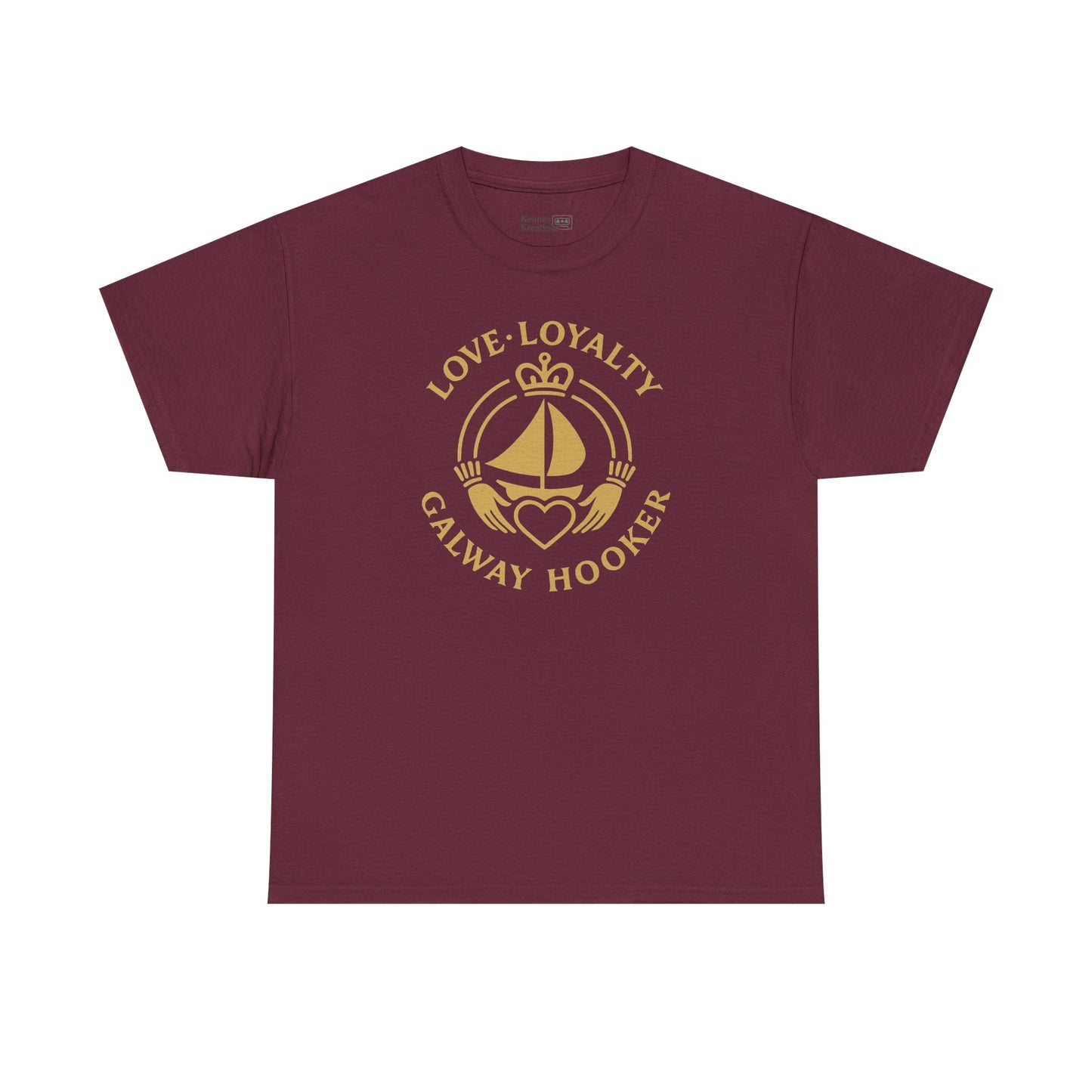 Unisex Heavy Cotton Tee Love and Loyalty, Ocean Lover Gift, Boating Apparel, Galway Hooker Tee, Ireland