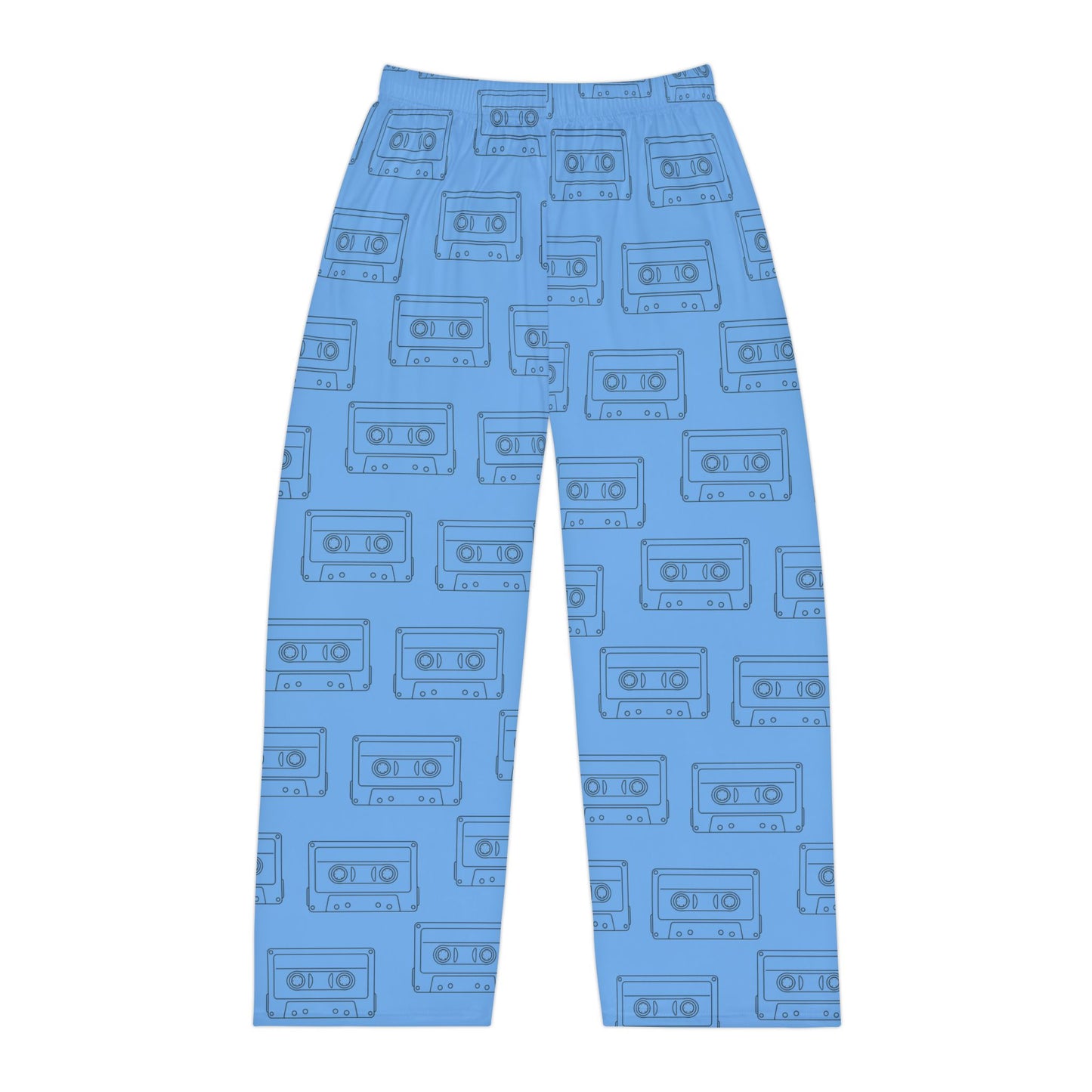 Light Blue Retro Cassette Tape Men's Pajama Pants, Cozy Lounge Pants, Gift for Him, Music Lover Sleepwear, Unique Homewear