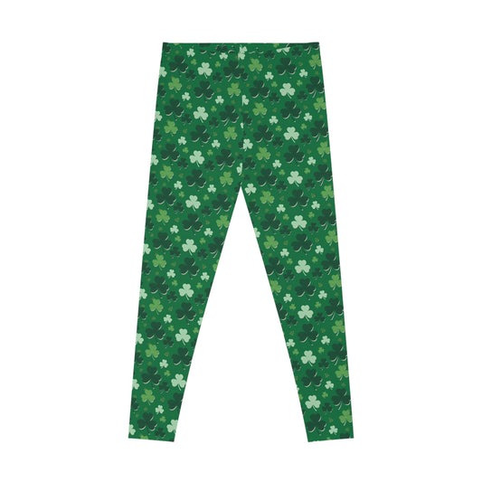 St. Patrick’s Day Shamrock Leggings — Green Shamrock Pattern Leggings