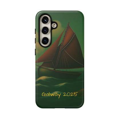 Personalize Galway Hooker Phone Case, Nautical Phone Cover, Tough Cases for Adventurers, Boating Accessories, Gift Sailboat