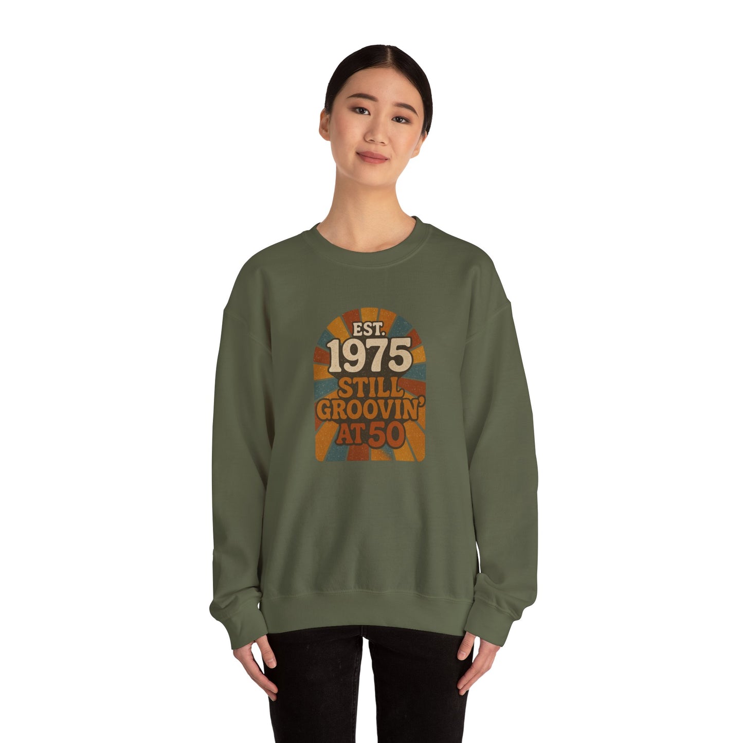 Vintage 1975 Crewneck Sweatshirt, Birthday Gift, Milestone Celebration, Cozy Style, Retro Sweatshirt