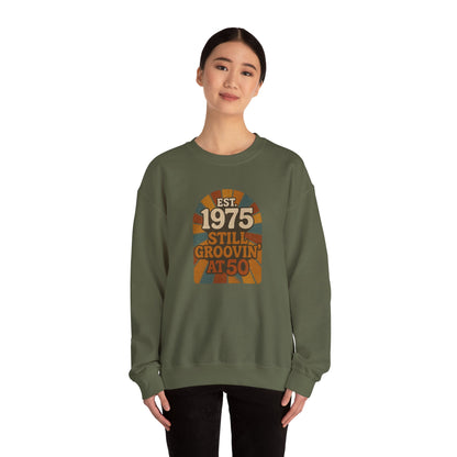 Vintage 1975 Crewneck Sweatshirt, Birthday Gift, Milestone Celebration, Cozy Style, Retro Sweatshirt