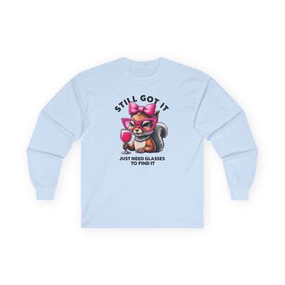 Funny Squirrel Glasses Unisex Long Sleeve Tee