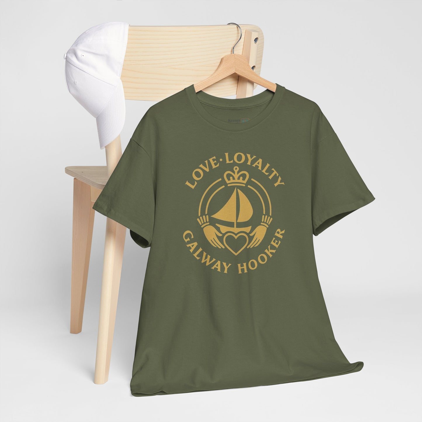 Unisex Heavy Cotton Tee Love and Loyalty, Ocean Lover Gift, Boating Apparel, Galway Hooker Tee, Ireland