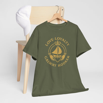 Unisex Heavy Cotton Tee Love and Loyalty, Ocean Lover Gift, Boating Apparel, Galway Hooker Tee, Ireland