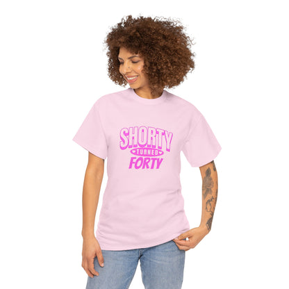Personalized Shorty Forty Unisex Tee Unisex Birthday Celebration Tee - Shorty Turned Forty, Fun T-Shirt, Retro Gift, Milestone Birthday Apparel, Unique Party Wear