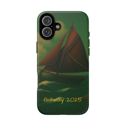 Personalize Galway Hooker Phone Case, Nautical Phone Cover, Tough Cases for Adventurers, Boating Accessories, Gift Sailboat