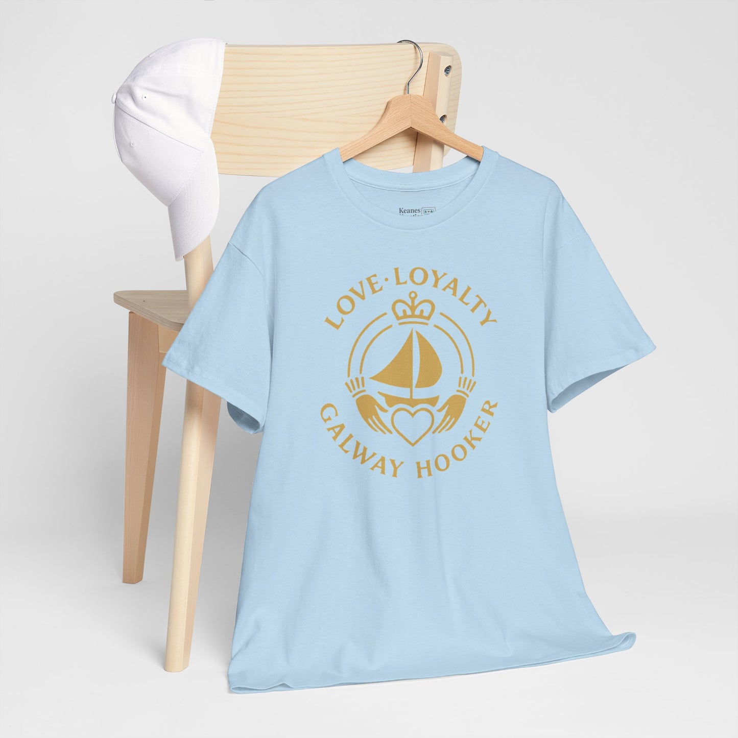 Unisex Heavy Cotton Tee Love and Loyalty, Ocean Lover Gift, Boating Apparel, Galway Hooker Tee, Ireland