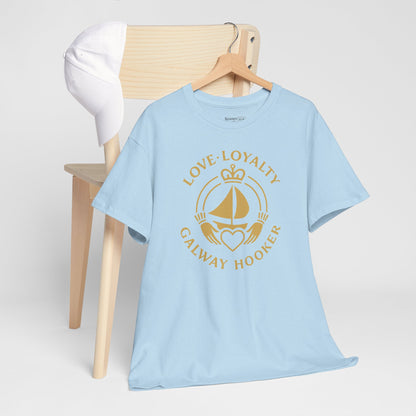 Unisex Heavy Cotton Tee Love and Loyalty, Ocean Lover Gift, Boating Apparel, Galway Hooker Tee, Ireland