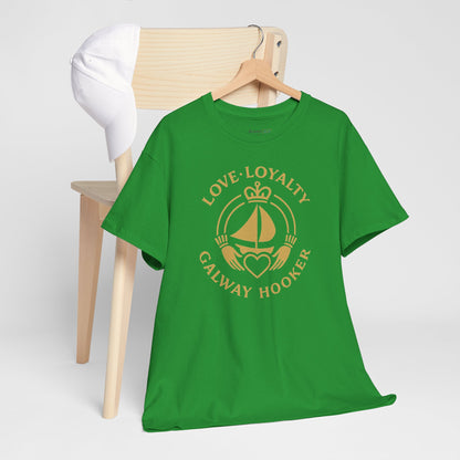 Unisex Heavy Cotton Tee Love and Loyalty, Ocean Lover Gift, Boating Apparel, Galway Hooker Tee, Ireland