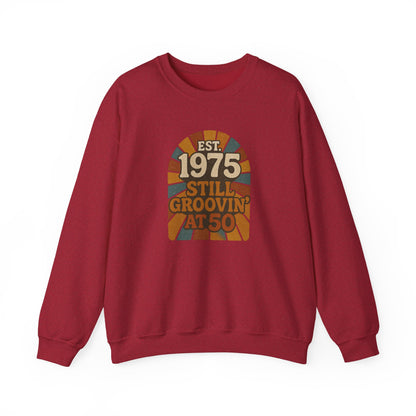 Vintage 1975 Crewneck Sweatshirt, Birthday Gift, Milestone Celebration, Cozy Style, Retro Sweatshirt
