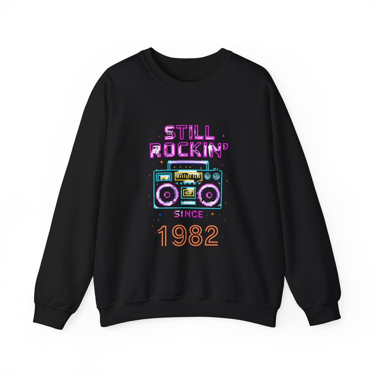 Personalize Retro Music Crewneck Sweatshirt, Vintage Sweatshirt, 80s Style Apparel, Comfortable Casual Wear, Gift for Music Lovers, Trendy Fashion