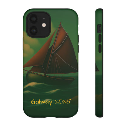 Personalize Galway Hooker Phone Case, Nautical Phone Cover, Tough Cases for Adventurers, Boating Accessories, Gift Sailboat