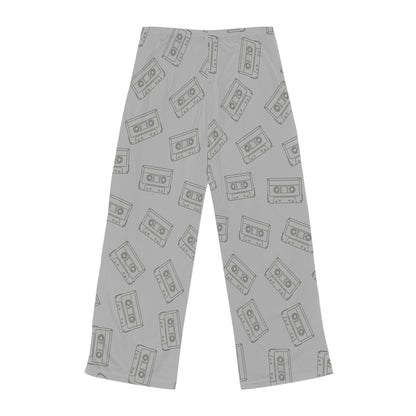 Grey Retro Cassette Women's Pajama Pants, Comfortable Sleepwear, Gift for Music Lovers, Vintage Style loungewear, Relaxation Essentials