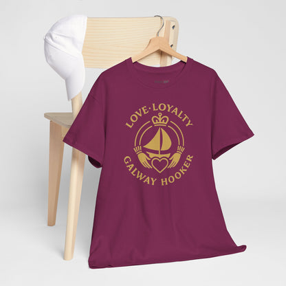 Unisex Heavy Cotton Tee Love and Loyalty, Ocean Lover Gift, Boating Apparel, Galway Hooker Tee, Ireland