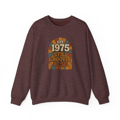 Vintage 1975 Crewneck Sweatshirt, Birthday Gift, Milestone Celebration, Cozy Style, Retro Sweatshirt