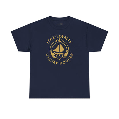 Unisex Heavy Cotton Tee Love and Loyalty, Ocean Lover Gift, Boating Apparel, Galway Hooker Tee, Ireland