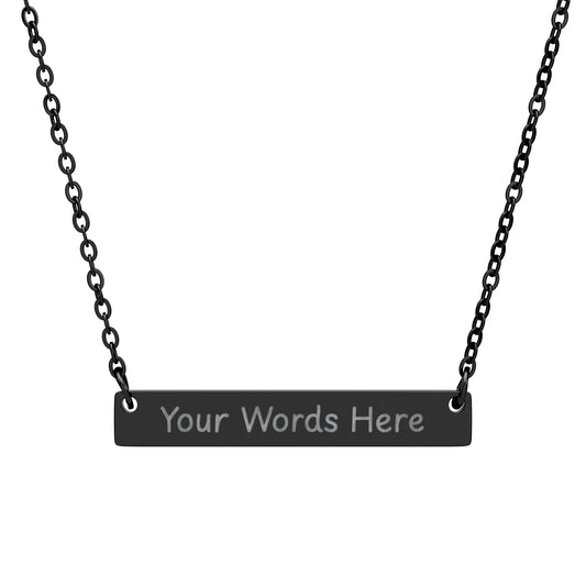 Personalized Horizontal Bar Necklace, Custom Engraved Jewelry, Meaningful Gift, Everyday Wear, Unique Keepsake