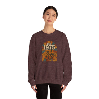 Vintage 1975 Crewneck Sweatshirt, Birthday Gift, Milestone Celebration, Cozy Style, Retro Sweatshirt