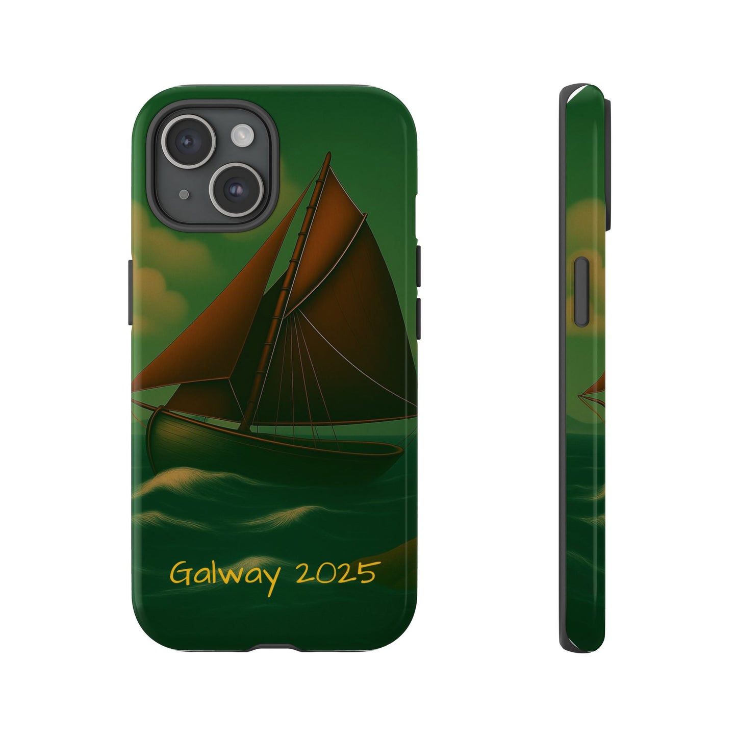 Personalize Galway Hooker Phone Case, Nautical Phone Cover, Tough Cases for Adventurers, Boating Accessories, Gift Sailboat