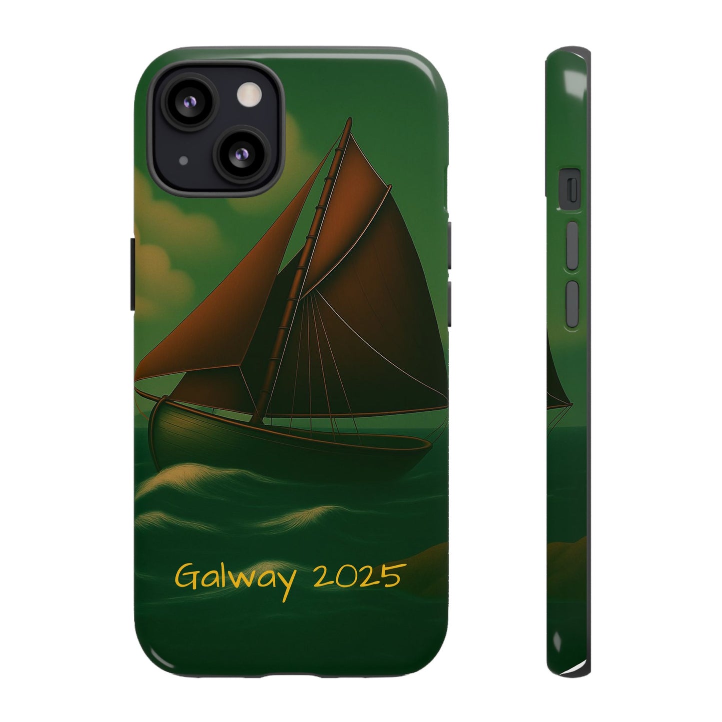 Personalize Galway Hooker Phone Case, Nautical Phone Cover, Tough Cases for Adventurers, Boating Accessories, Gift Sailboat