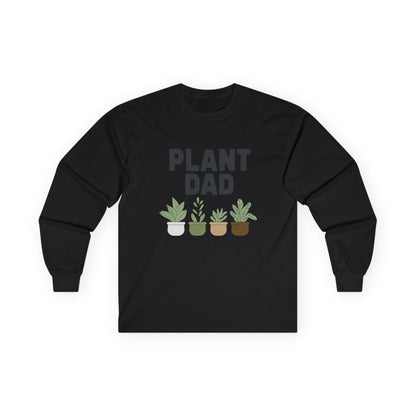 Personalize Plant Dad Long Sleeve Tee, Gift for Plant Lovers, Gardening Apparel, Unisex T-Shirt, Eco-Friendly Fashion, Birthday or Father's Day