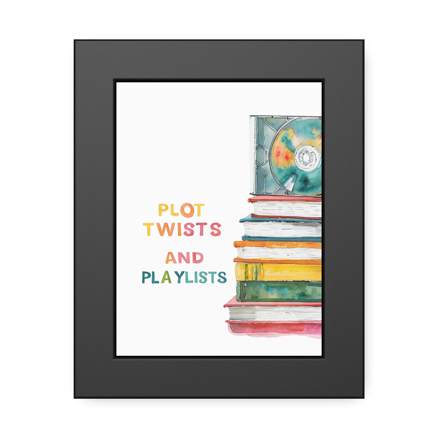 Literary Art Print, Book Lover Gift, Home Decor, Music Enthusiast Art, Playlists Wall Art, Cozy Reading Nook Decor