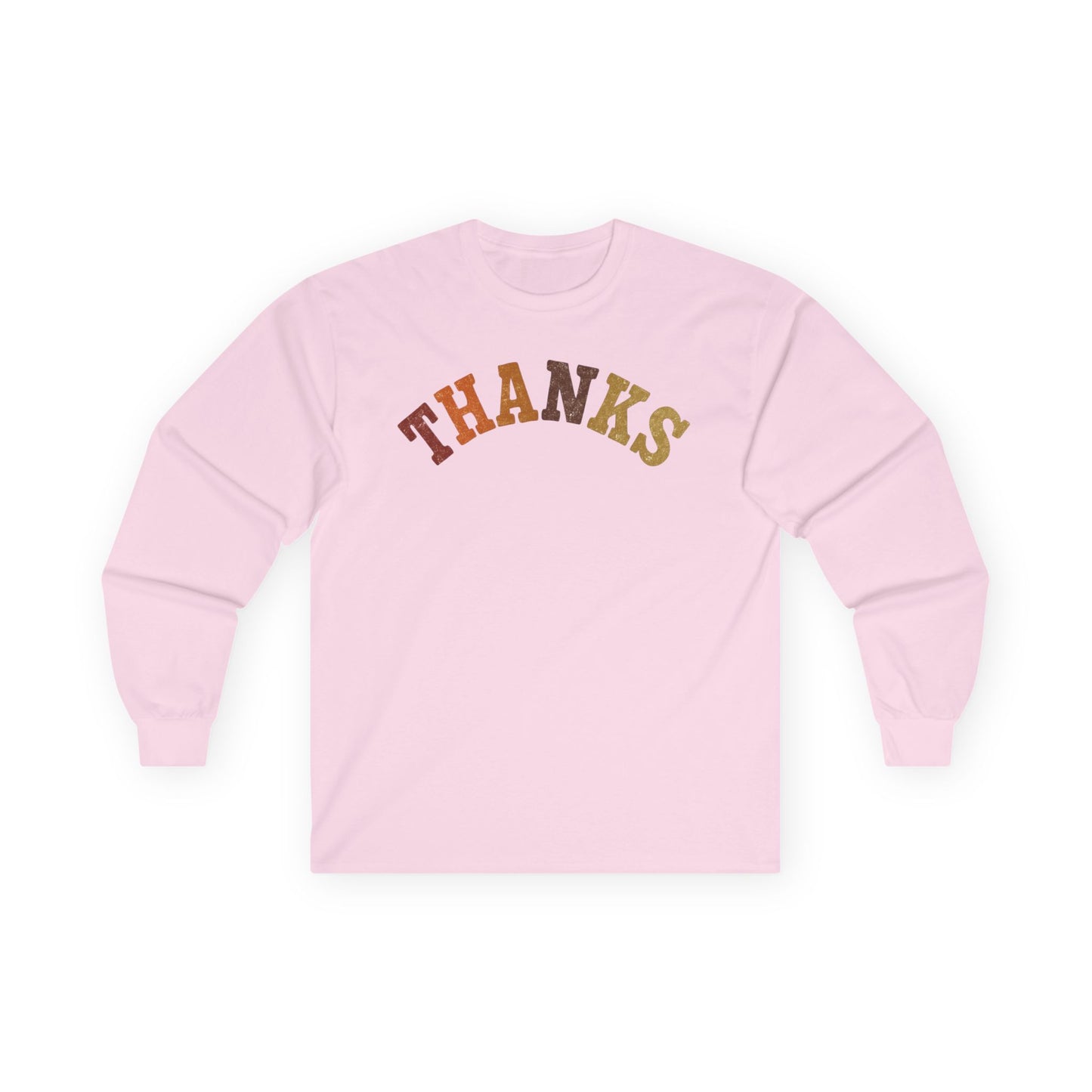 "THANKS" Fall-Inspired Long Sleeve Tee - Grateful Vibes for Every Season