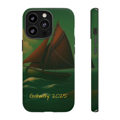 Personalize Galway Hooker Phone Case, Nautical Phone Cover, Tough Cases for Adventurers, Boating Accessories, Gift Sailboat