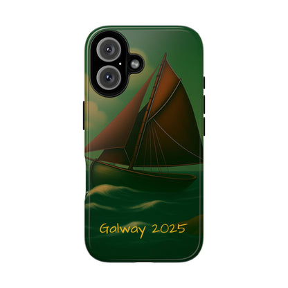 Personalize Galway Hooker Phone Case, Nautical Phone Cover, Tough Cases for Adventurers, Boating Accessories, Gift Sailboat