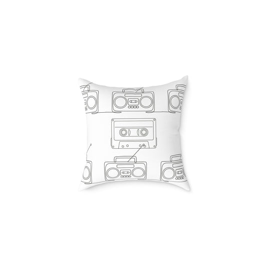 Retro Boombox Cassette Pillow - Stylish Throw Cushion for Music Lovers, Home Decor Accent, Gift for Music Enthusiasts, Vintage Vibe Pillow