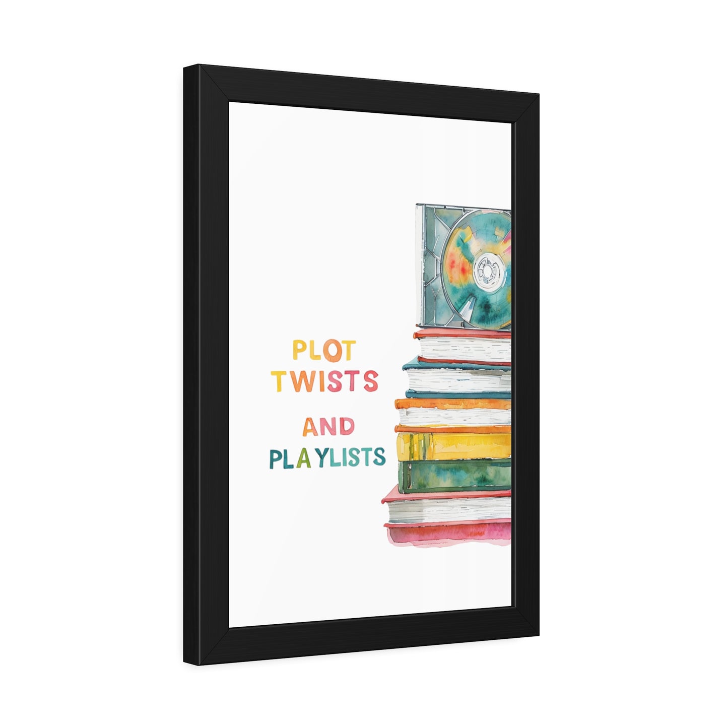 Literary Art Print, Book Lover Gift, Home Decor, Music Enthusiast Art, Playlists Wall Art, Cozy Reading Nook Decor