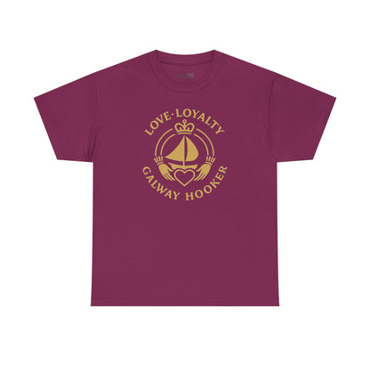 Unisex Heavy Cotton Tee Love and Loyalty, Ocean Lover Gift, Boating Apparel, Galway Hooker Tee, Ireland