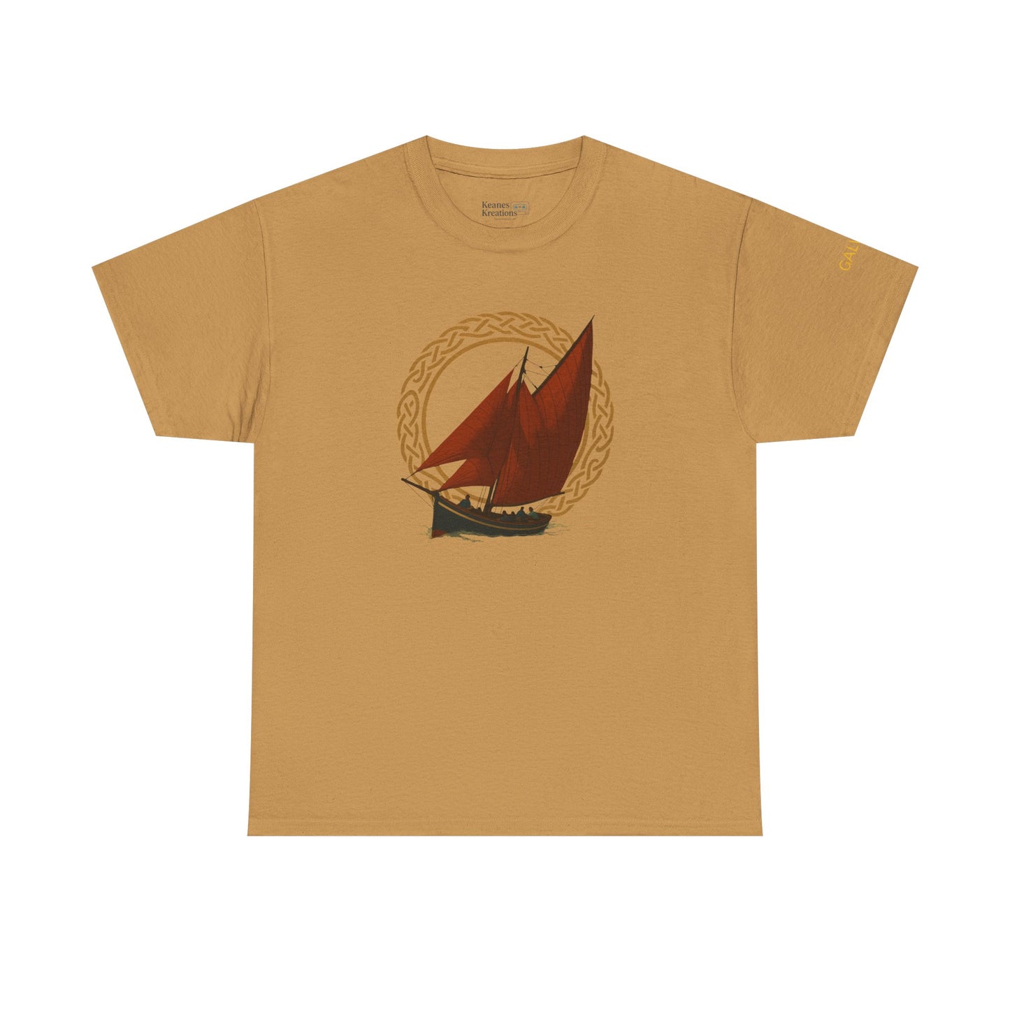 Personalize Heritage Sails On Tradition Unisex Heavy Cotton Tee, Nautical Shirt, Ocean Lover Gift, Boating Apparel, Galway Bay Tee, Summer Fashion
