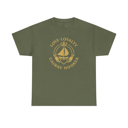 Unisex Heavy Cotton Tee Love and Loyalty, Ocean Lover Gift, Boating Apparel, Galway Hooker Tee, Ireland