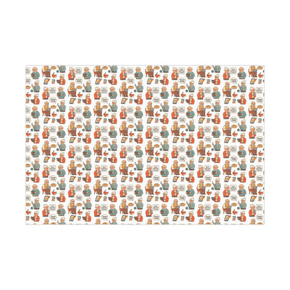 Wrapping Paper Set - Grandma and Grandpa Funny Sayings I'm Zoom Ready