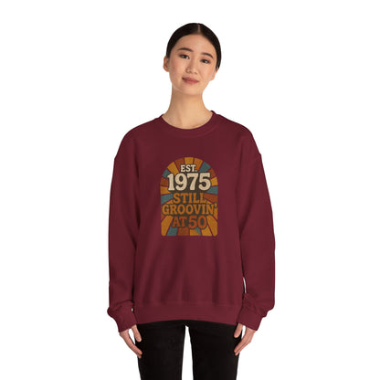 Vintage 1975 Crewneck Sweatshirt, Birthday Gift, Milestone Celebration, Cozy Style, Retro Sweatshirt
