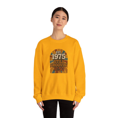 Vintage 1975 Crewneck Sweatshirt, Birthday Gift, Milestone Celebration, Cozy Style, Retro Sweatshirt