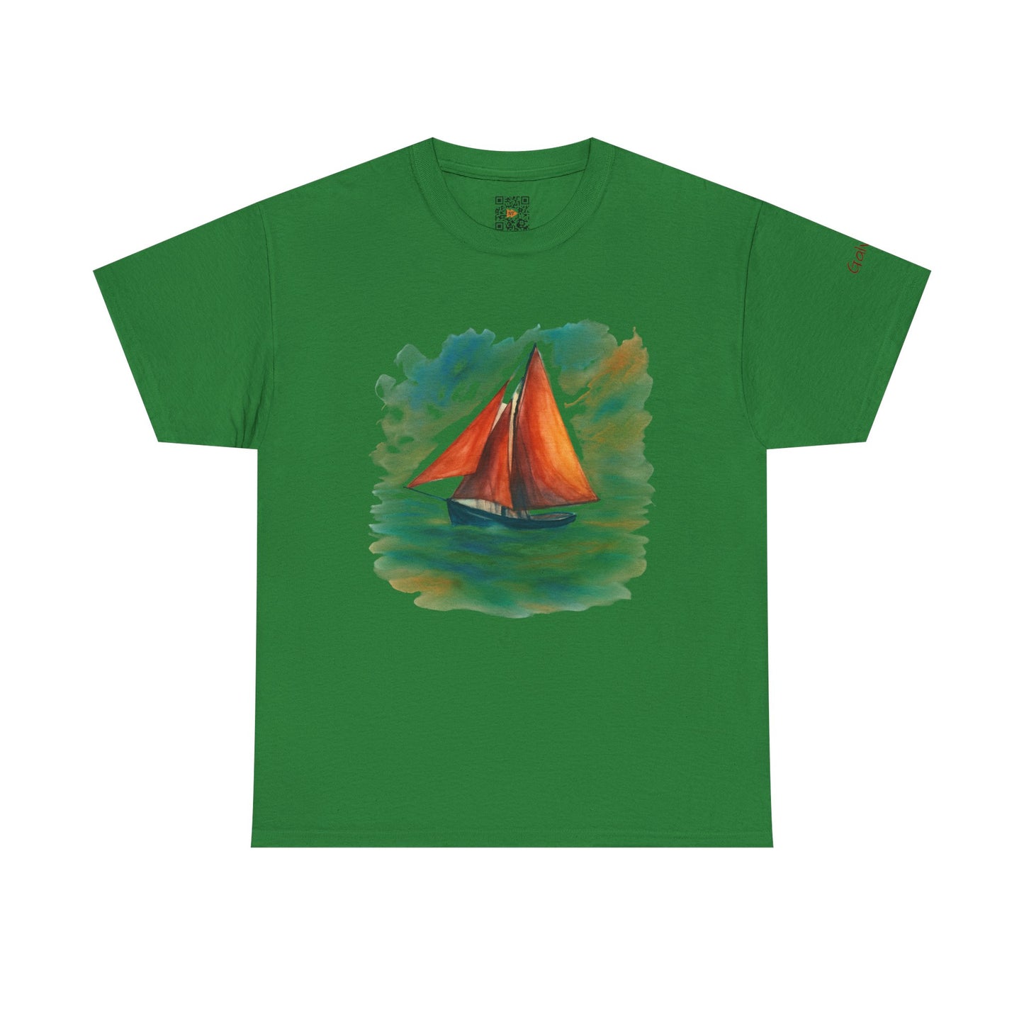 Galway Hooker, Painted Skies, Unisex Heavy Cotton Tee, Nautical Shirt, Ocean Lover Gift, Boating Apparel, Galway Bay Tee, Summer Fashion