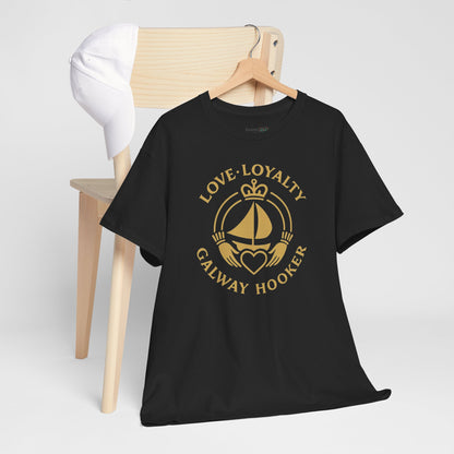 Unisex Heavy Cotton Tee Love and Loyalty, Ocean Lover Gift, Boating Apparel, Galway Hooker Tee, Ireland
